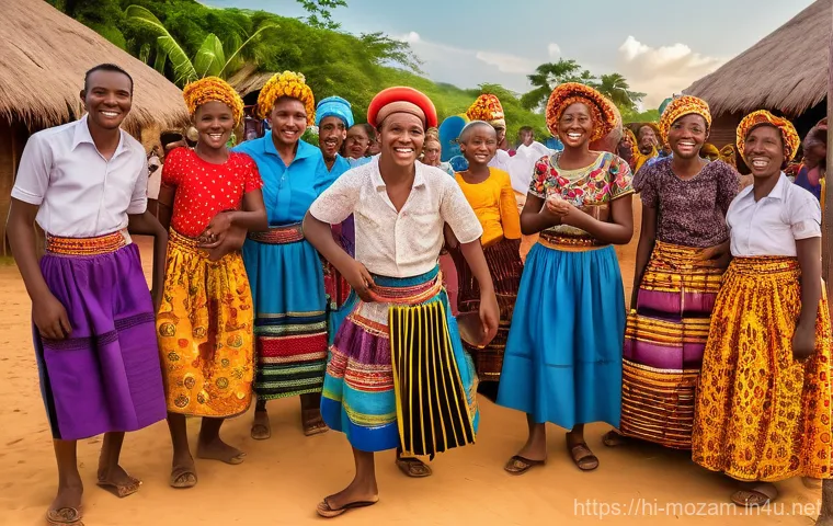 모잠비크의 주요 민족과 문화 - **A Vibrant Mozambican Marabí Celebration:**
An energetic outdoor scene in a lively Mozambican v...