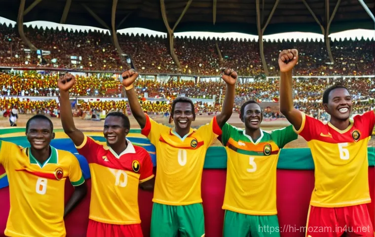 모잠비크 축구 대표팀 역사 - **Prompt: The Dawn of Os Mambas: Post-Independence Joy**
A vibrant and energetic scene depicting...