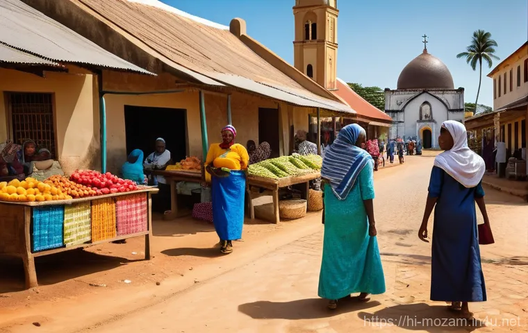 모잠비크의 종교와 신앙생활 - Prompt 1: Harmonious Mozambican Village Life**