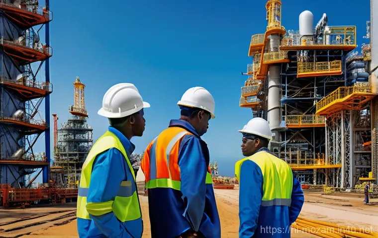 모잠비크 경제 성장 전망 - **Prompt:** A dynamic and futuristic depiction of Mozambique's burgeoning energy sector. The scene f...