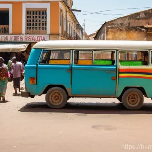 Home 1 모잠비크의 대중교통 안전 수준 - **Prompt:** A vibrant, bustling daytime scene in a Mozambican town square. At the center is a bright...