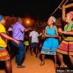 Home 16 모잠비크에서 즐기는 나이트라이프 - A vibrant live cultural nightclub scene in Mozambique featuring a diverse group of people dancing jo...